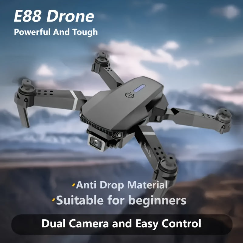 E88 Quadcopter Drone with Dual HD Cameras, One-Key Return, WiFi Connection, 4-Spinner Control, USB Charging, 85g Max Takeoff - Ideal for Christmas, Halloween, Thanksgiving Gift