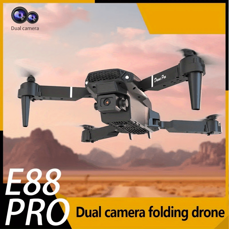 E88 Quadcopter Drone with Dual HD Cameras, One-Key Return, WiFi Connection, 4-Spinner Control, USB Charging, 85g Max Takeoff - Ideal for Christmas, Halloween, Thanksgiving Gift