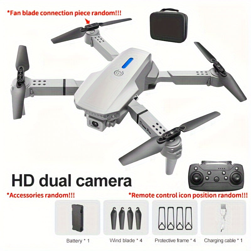 E88 Quadcopter Drone with Dual HD Cameras, One-Key Return, WiFi Connection, 4-Spinner Control, USB Charging, 85g Max Takeoff - Ideal for Christmas, Halloween, Thanksgiving Gift