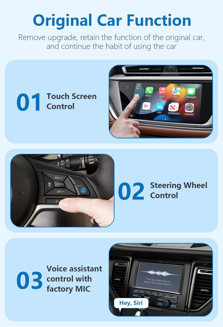 2-in-1 Wireless Adapter for Android Auto & Apple CarPlay, Plug & Play, Wi-Fi 6, Bluetooth 5.2, Compatible with iPhone 6+ / Android 11+, Includes USB-A/Type-C