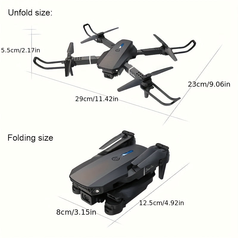 E88 Quadcopter Drone with Dual HD Cameras, One-Key Return, WiFi Connection, 4-Spinner Control, USB Charging, 85g Max Takeoff - Ideal for Christmas, Halloween, Thanksgiving Gift