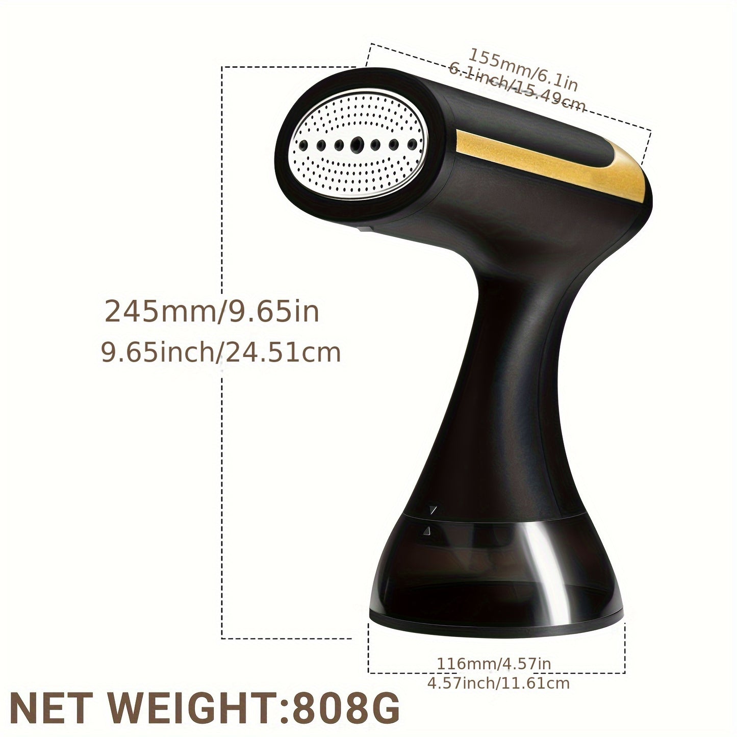 1500W Portable Garment Steamer - 230V, European Plug, Plastic, Wrinkle Removal for Clothes, Compact Design for Home & Travel Use, Wrinkleremover | Sleek Iron | Durable Plastic Body, Wrinkles
