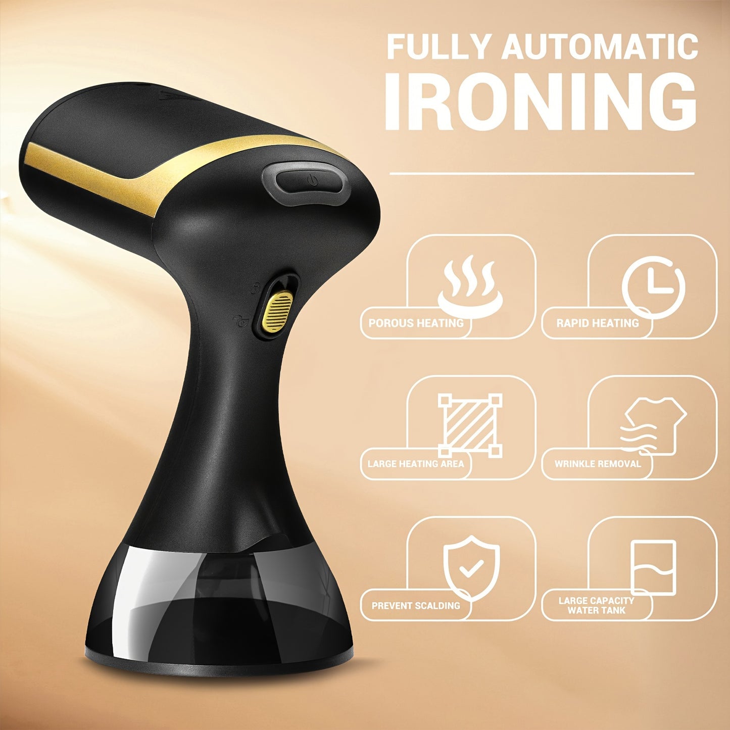 1500W Portable Garment Steamer - 230V, European Plug, Plastic, Wrinkle Removal for Clothes, Compact Design for Home & Travel Use, Wrinkleremover | Sleek Iron | Durable Plastic Body, Wrinkles