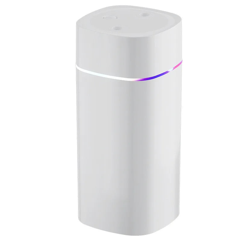 Dual-Nozzle USB Humidifier | 800ml/H Super Mist & Ultra Quiet | Car/Home Moisturizing Device