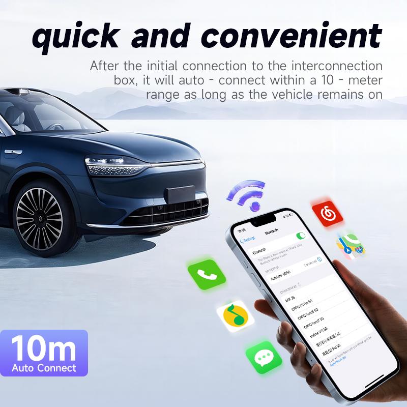 2-in-1 Wireless Adapter for Android Auto & Apple CarPlay, Plug & Play, Wi-Fi 6, Bluetooth 5.2, Compatible with iPhone 6+ / Android 11+, Includes USB-A/Type-C